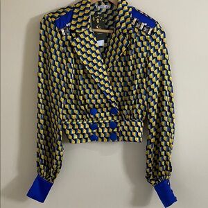 Gizia multi colored geometric blouse size 36/small